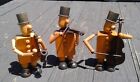 3 Original Automaton Otagiri Wooden Musician Men Music Box Mid Century Modern