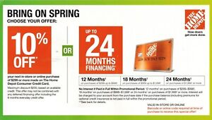Home Depot Credit Card Coupon 10% off online or in-store. Exp 05/08/24