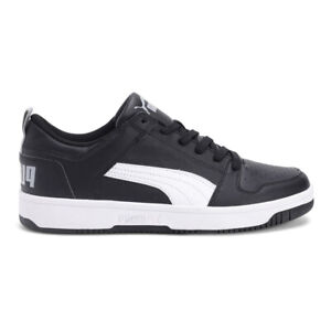 Puma Rebound Layup Lace Up  Mens Black, White Sneakers Casual Shoes 369866-02