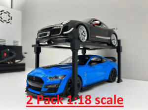 2x Car Lift 1:18 Scale Diecast Model Display Stand - Choose Your Color!