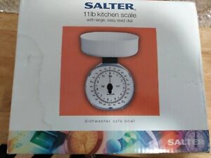SALTER KITCHEN SCALE -Mechanical 11 LB CAPACITY White New Open Box
