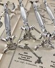 CHRISTOFLE JAPONISME ANTIQUE SILVERPLATED SET OF 6 KNIVES RESTS CHRYSANTHEMUM