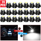 20X White T3 Neo Wedge LED Dashboard A/C Climate Control HVAC Switch Light Bulbs