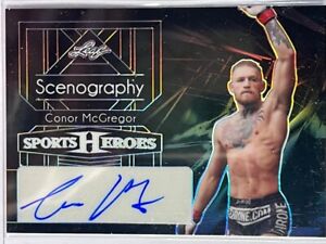 2024 8/9 Leaf Sports Heroes Conor McGregor Scenography Black Holo Auto UFC MMA