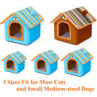 Dog Cat House Kennel Removable Dog Cat Bed Plush Cat Puppy Shelter Detachable