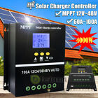100A MPPT Solar Charge Controller 100Amp 12/24/36/48V DC Off-grid w/ LCD Display