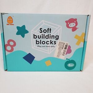 BiBi Bricks 12 Pc Soft Building Blocks Set Baby Toddler Preschool 6 months +