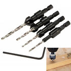 4Pcs 5 Flutes HSS Countersink Drill Bit Set Woodworking Carpentry Tool 6-12Y-OR
