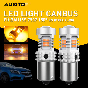 2X BAU15S 7507 LED Turn Signal Light Amber Canbus No Hyper Flash Error Free EDO