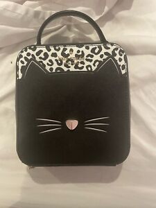 kate spade new york Daisy Vanity Meow Cat Leather Crossbody Bag Black - WKR00600