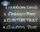 Custom Personalized Text Name Holographic Chrome Oil Slick Decal Sticker AB