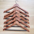 Wood Suit Hangers with Non-slip Grooved Bar - 6-Pack Cherry