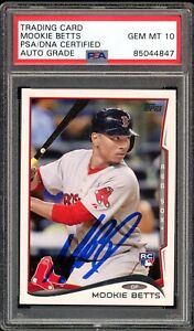 2014 Topps Update #US26 Mookie Betts RC Rookie On Card PSA/DNA Auto GEM MINT 10