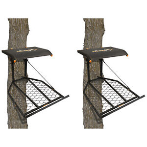 Muddy The Boss XL Wide Stance Hang On 1 Person Deer Hunting Tree Stand (2 Pack)