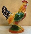 Vintage Ceramic Farm House Black Tail Chicken Hen Rooster Figurine 8 3/4 Inches