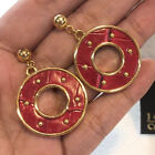 QVC Joan Rivers Croco Pattern Studded Hoop Earrings Pre-owned Jewelry