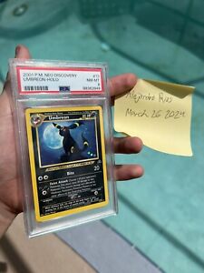 PSA 8 NM-MT Umbreon Neo Discovery Unlimited Holo Pokemon Card 13/75