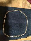 18k Solid Gold Italian 6.mm Figaro Link Necklace, 24