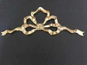 Vintage Solid Brass Ribbon Bow Wall Art Hanging Decor