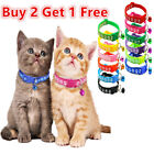 Adjustable Reflective Nylon Safety Cat Collar Bell For kitten Puppy Pet