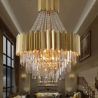 Modern Crystal Chandelier, Luxury Gold Crystal Hanging Pendant Light Contemporar