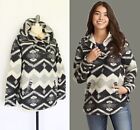 Woolrich wool Aztec Navajo tribal blanket hoodie shacket jacket sweater L
