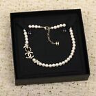 Chanel CC Logo Necklac Pearls with Crystals New Authentic