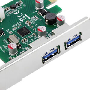 USB 3.0 PCI Express PCI-E Card HUB Chipset Adapter 2 Port New
