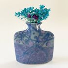 Porcelain Slab Vase Purple Teal Dark Teal Earth and Sky Pottery North Carolina