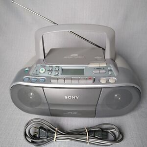 New ListingSony CFD-S01 CD Cassette AM/FM Radio Portable Boombox Stereo Player TESTED WORKS