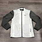 Nike Golf Jacket Mens Small Gray White Windbreaker Full Zip Outdoor Hiking