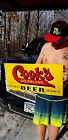 Vintage Early Cooks GoldBlume beer metal tin tacker Embossed sign