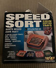 Speed Sort Fast Coin Sorter Color-Coded Trays Quarters Nickels Pennies Dimes Box