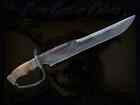 CUSTOM HANDMADE D2 TOOL STEEL D GUARD HUNTING SURVIVAL BOWIE KNIFE W/SHEATH