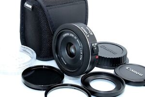 Mint Canon EF 40mm f/2.8 STM Wide Angle Pancake Lens Hood Case Black from Japan