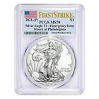 2021 (P) $1 American Silver Eagle PCGS MS70 Emergency Issue FS Flag On Hand