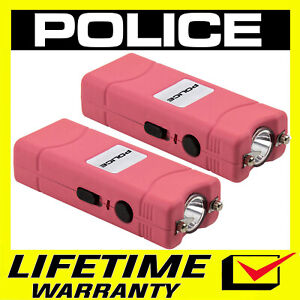 (2) POLICE PINK 801 Micro Stun Gun Self Defense Wholesale Lot