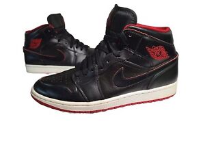 Air Jordan 1 Mid Black Red Size 10.5 CLEAN