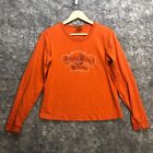 Lucky Brand TShirt Womens Large Orange Long Sleeve Vintage Y2K 90s USA Knit Wear