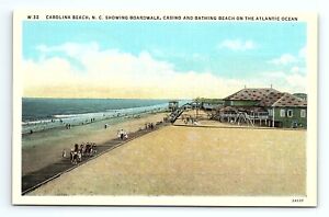 North Carolina Beach NC Boardwalk Casino Swim Beach Atlantic Ocean VTG Postcard