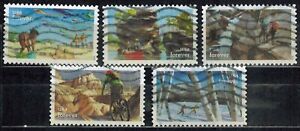 USA Stamps:  2020 Enjoy the Great Outdoors. SC 5475-9 (5)  Used  Off Paper