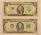 1969A, 1969 $100 One Hundred Dollar Bill Federal Reserve Note Currency Lot of 2