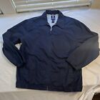 Chaps Jacket Men’s Large Blue Full Zip Logo Golf Windbreaker Navy