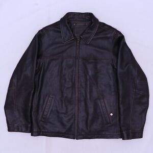 C4055 VTG Sonoma Lifestyles Biker Leather Bomber Jacket Size L