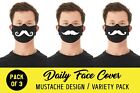 Face Mask Daily Use Fabric Face Cover Mask Mustache Design Made in USA