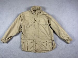 Eddie Bauer Jacket Mens Large Tan Canvas Chore Blanket Wool Lined Mountain Parka