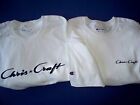 Two Chris Craft Screen Printed Champion T-Shirts 6.1 oz. Heavy White Boat