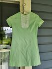 Vintage 60s handmade?  Green babydoll style Mini dress Bib Xs 29