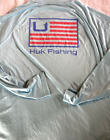 HUK FISHING Mens L/S Saltwater USA FLAG PURSUIT Sun Shield JERSEY SHIRT AquaBlue