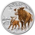 RARE Perth Mint Australia Lunar Series III Colored Ox 2021 1 oz 9999 Silver Coin